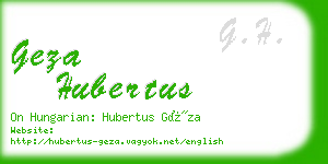 geza hubertus business card